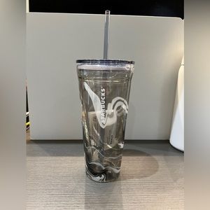 Starbucks Limited Edition Double Wall Insulated Glass Cup 20OZ Tumbler Wth Lid